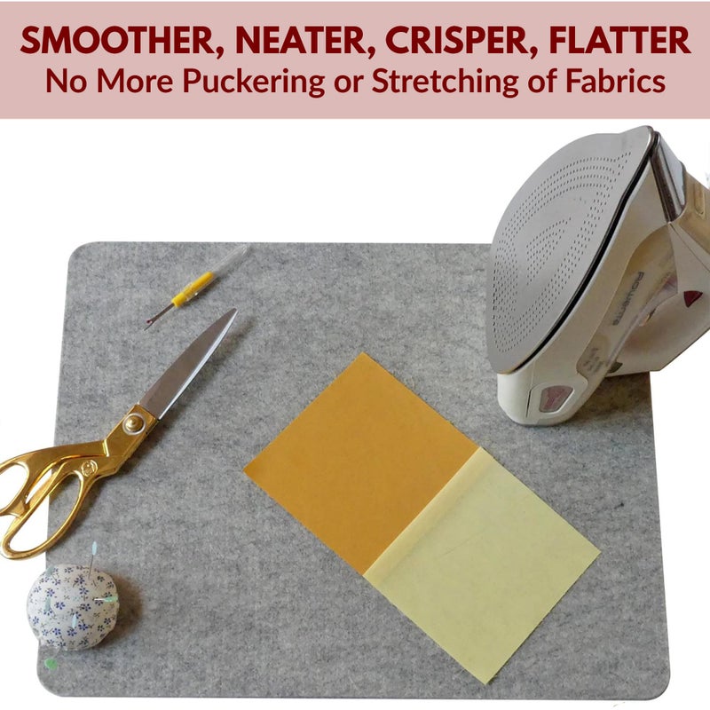 Madam Sew Natural Wool Pressing mat for quilting (17â€x13.5â€) 100% Wool Felt Ironing Pad | Wool Ironing Mat for quilters,Crisp Seams on Quilt Blocks,Sewing Projects & Embroidery- ironing mat for sewing - Image 5